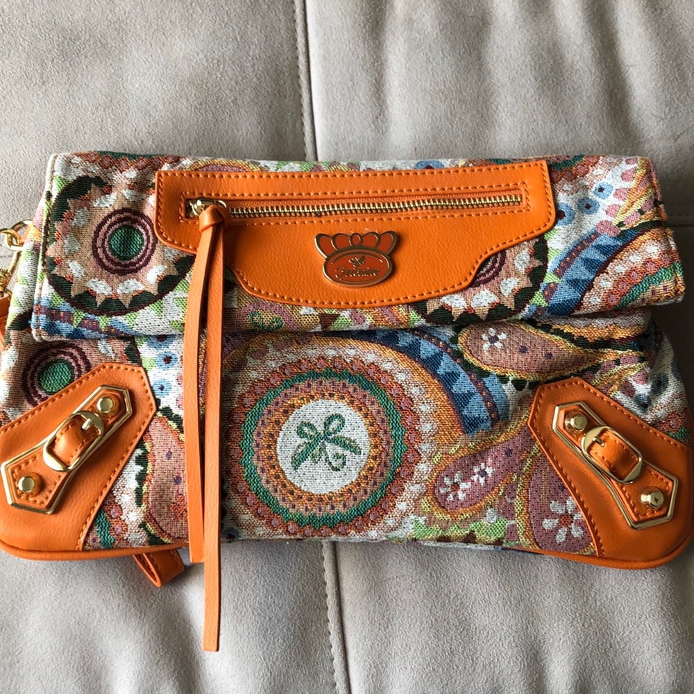 Fricaine Sparkle Clutch Orange